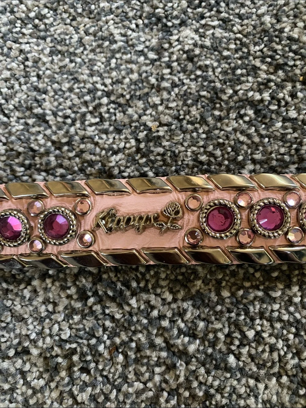 Vintage KIPPY’S Pink Jeweled Western-Style Women’s Belt with Silver Buckle